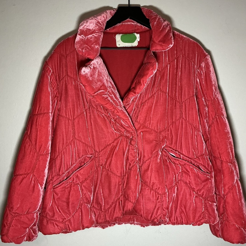Anthropologie Scarlet Quilted Puffer Coat